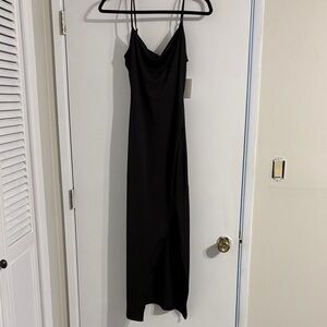 Silk Black Maxi Dress With Slit